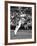 Don Budge in Full Length Action Portrait During Singles Match at Wimbledon Tennis Tournament-null-Framed Premium Photographic Print