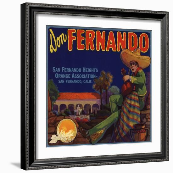 Don Fernando Brand - San Fernando, California - Citrus Crate Label-Lantern Press-Framed Art Print