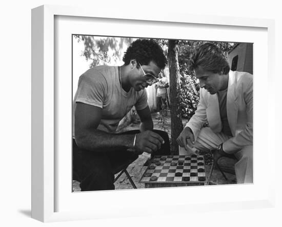 Don Johnson and Philip Michael Thomas of the Television Show 'Miami Vice', 1984-null-Framed Photographic Print