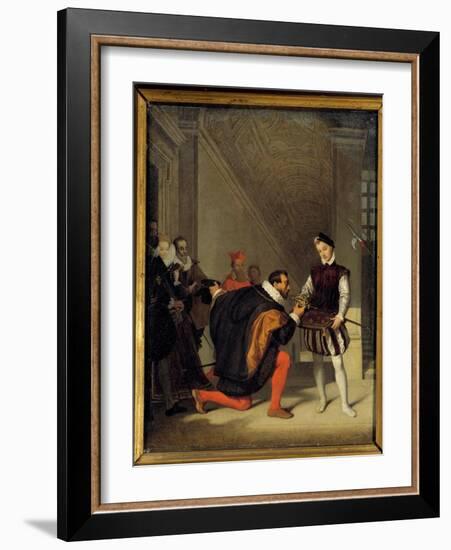 Don Pedro De Toledo, Ambassador of Philip II Kissing the Sword of Henry IV (1553-1610). Staircase H-Jean Auguste Dominique Ingres-Framed Giclee Print