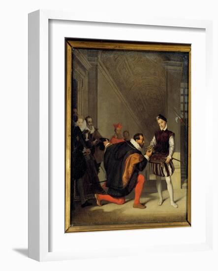 Don Pedro De Toledo, Ambassador of Philip II Kissing the Sword of Henry IV (1553-1610). Staircase H-Jean Auguste Dominique Ingres-Framed Giclee Print