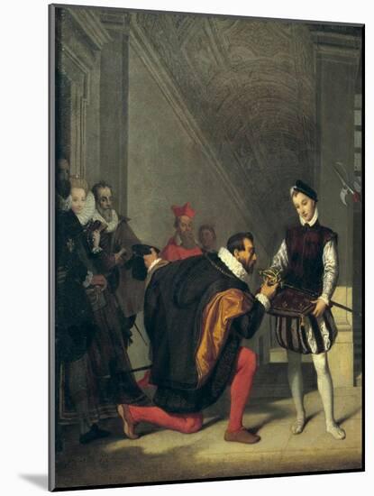 Don Pedro of Toledo Kissing the Sword of Henri IV of France-Jean-Auguste-Dominique Ingres-Mounted Art Print