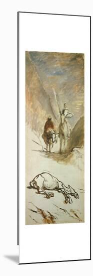 Don Quijote and the dead mule.-HONORE DAUMIER-Mounted Giclee Print