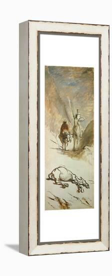 Don Quijote and the dead mule.-HONORE DAUMIER-Framed Premier Image Canvas