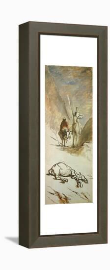 Don Quijote and the dead mule.-HONORE DAUMIER-Framed Premier Image Canvas