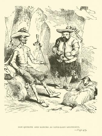 Don Quixote And Sancho As Love Lorn Shepherds Giclee Print Sir John Gilbert Art Com