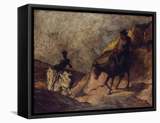 Don Quixote and Sancho Panza, 1866-1867-Honoré Daumier-Framed Premier Image Canvas