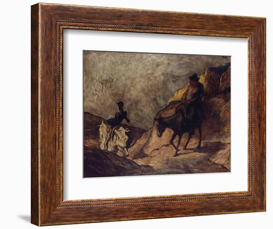 Don Quixote and Sancho Panza, 1866-1867-Honoré Daumier-Framed Giclee Print