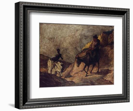 Don Quixote and Sancho Panza, 1866-1867-Honoré Daumier-Framed Giclee Print