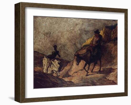 Don Quixote and Sancho Panza, 1866-1867-Honoré Daumier-Framed Giclee Print