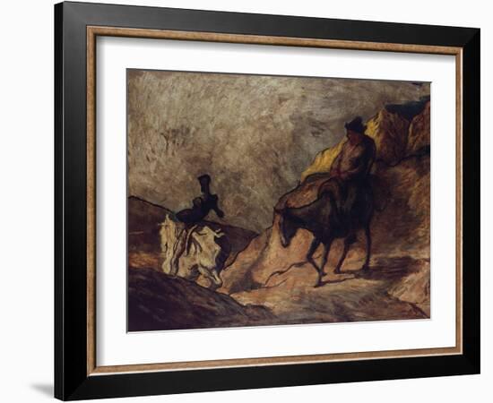 Don Quixote and Sancho Panza, 1866-1867-Honoré Daumier-Framed Giclee Print