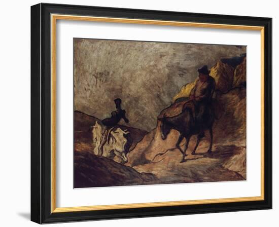 Don Quixote and Sancho Panza, 1866-1867-Honoré Daumier-Framed Giclee Print