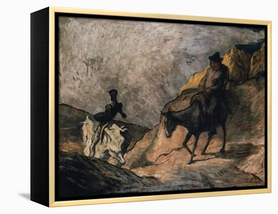 Don Quixote and Sancho Panza, 1866-Honore Daumier-Framed Premier Image Canvas