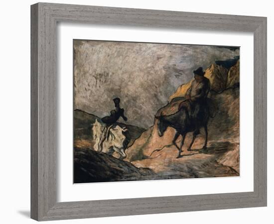 Don Quixote and Sancho Panza, 1866-Honore Daumier-Framed Giclee Print