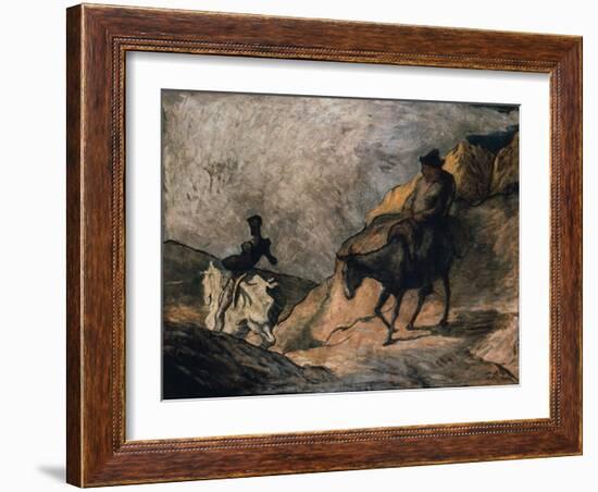 Don Quixote and Sancho Panza, 1866-Honore Daumier-Framed Giclee Print