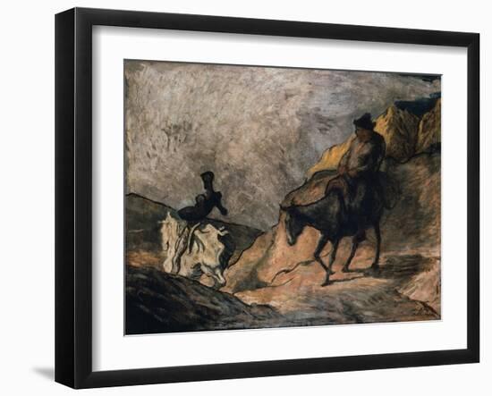 Don Quixote and Sancho Panza, 1866-Honore Daumier-Framed Giclee Print