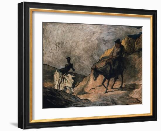 Don Quixote and Sancho Panza, 1866-Honore Daumier-Framed Giclee Print