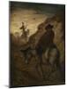 Don Quixote and Sancho Panza, C.1864–65 (Oil on Canvas)-Honore Daumier-Mounted Giclee Print