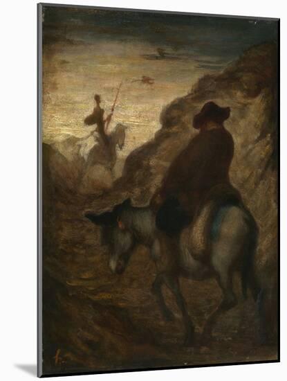 Don Quixote and Sancho Panza, C.1864–65 (Oil on Canvas)-Honore Daumier-Mounted Giclee Print