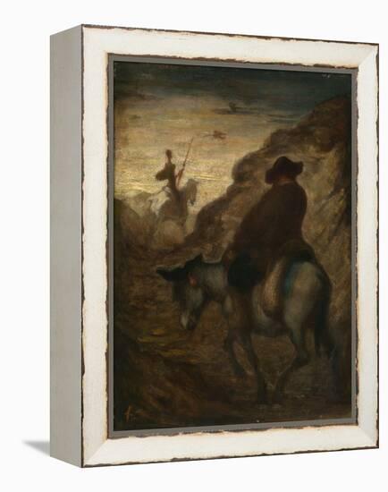 Don Quixote and Sancho Panza, C.1864–65 (Oil on Canvas)-Honore Daumier-Framed Premier Image Canvas