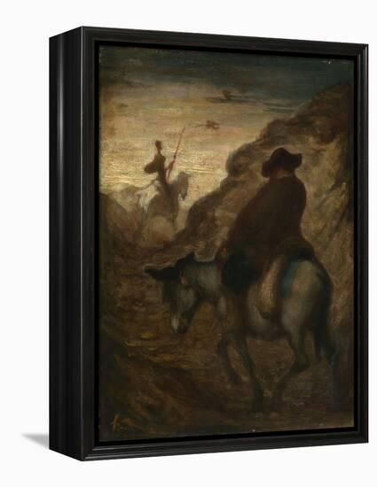 Don Quixote and Sancho Panza, C.1864–65 (Oil on Canvas)-Honore Daumier-Framed Premier Image Canvas