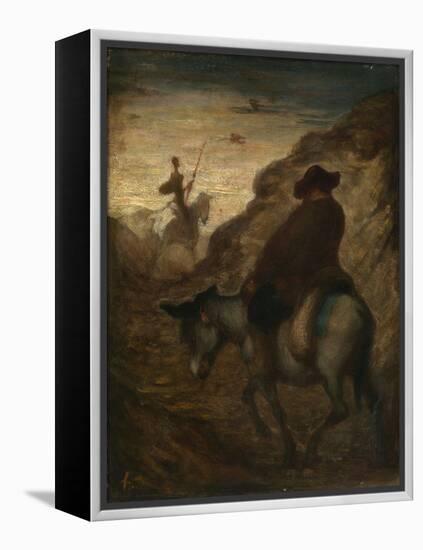 Don Quixote and Sancho Panza, C.1864–65 (Oil on Canvas)-Honore Daumier-Framed Premier Image Canvas