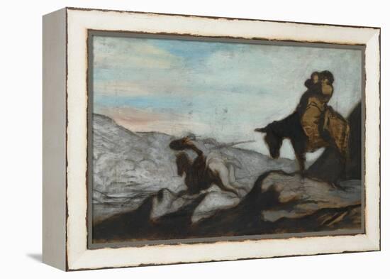 Don Quixote and Sancho Panza, Ca 1855-Honoré Daumier-Framed Premier Image Canvas