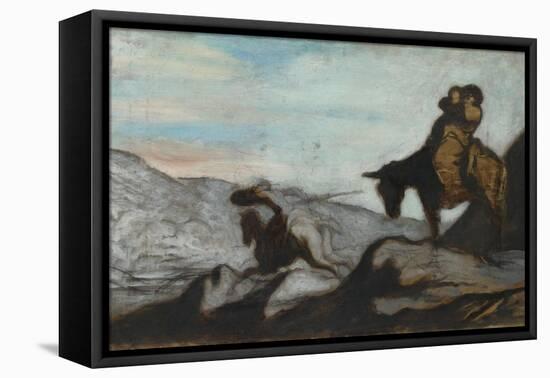 Don Quixote and Sancho Panza, Ca 1855-Honoré Daumier-Framed Premier Image Canvas