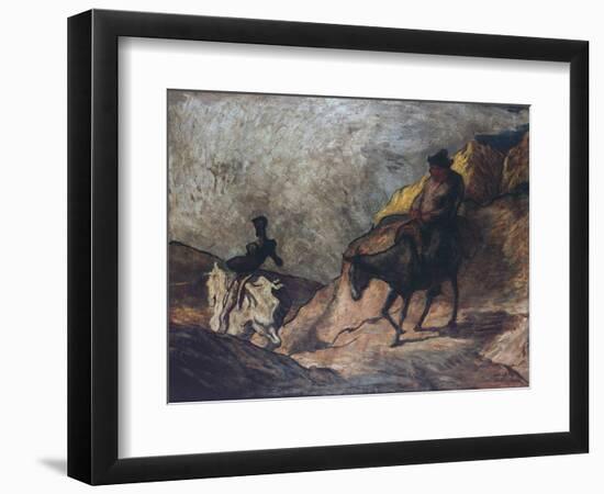 Don Quixote and Sancho Panza-Honore Daumier-Framed Giclee Print