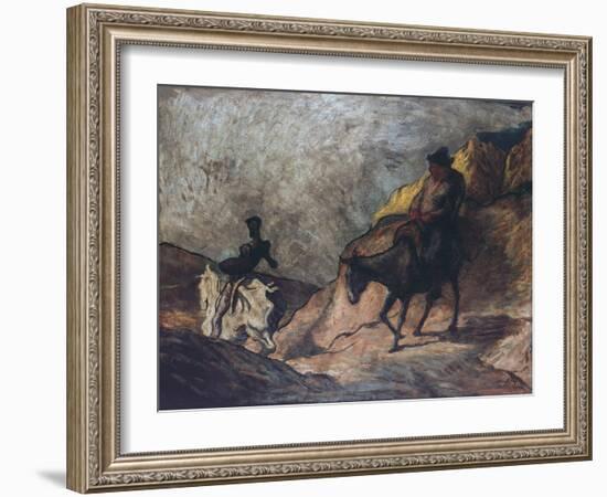 Don Quixote and Sancho Panza-Honore Daumier-Framed Giclee Print