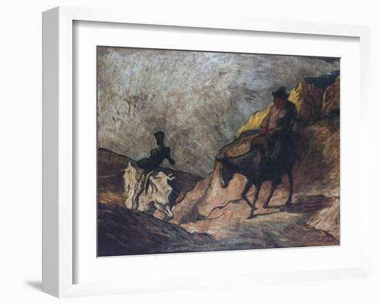 Don Quixote and Sancho Panza-Honore Daumier-Framed Giclee Print