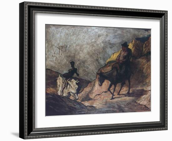 Don Quixote and Sancho Panza-Honore Daumier-Framed Giclee Print