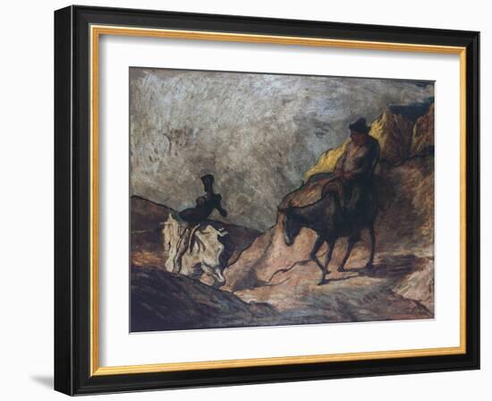 Don Quixote and Sancho Panza-Honore Daumier-Framed Giclee Print