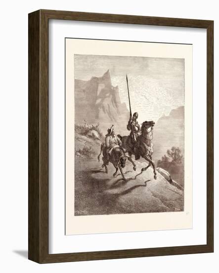 Don Quixote and Sancho Setting Out-Gustave Dore-Framed Giclee Print