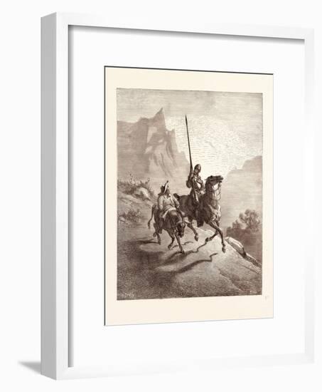 Don Quixote and Sancho Setting Out-Gustave Dore-Framed Giclee Print