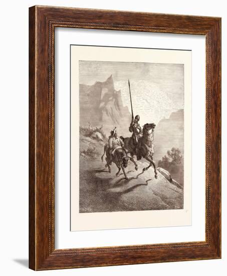 Don Quixote and Sancho Setting Out-Gustave Dore-Framed Giclee Print