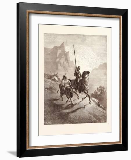 Don Quixote and Sancho Setting Out-Gustave Dore-Framed Giclee Print