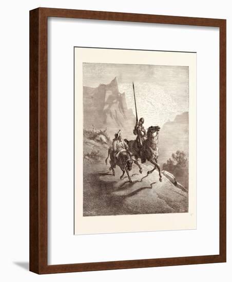 Don Quixote and Sancho Setting Out-Gustave Dore-Framed Giclee Print