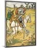 Don Quixote and the Windmills, Illustration from 'Don Quixote of the Mancha' Retold by Judge Parry-Walter Crane-Mounted Giclee Print