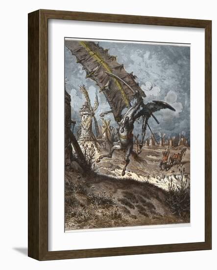 Don Quixote and the Windmills-Stefano Bianchetti-Framed Giclee Print