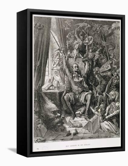 Don Quixote in His Library, Engraved by Heliodore Joseph Pisan (1822-90) C.1868-Gustave Doré-Framed Premier Image Canvas