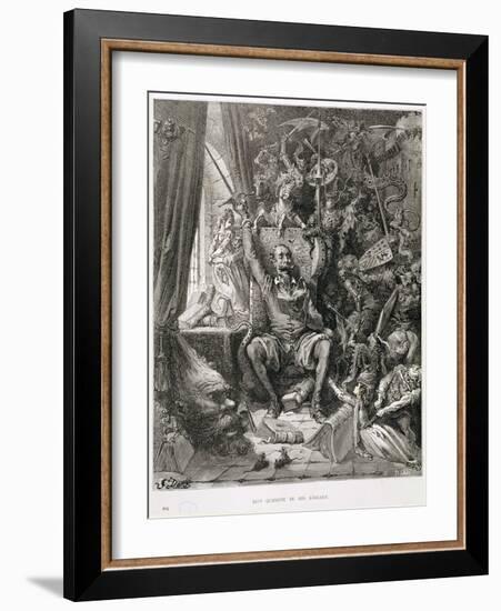 Don Quixote in His Library, Engraved by Heliodore Joseph Pisan (1822-90) C.1868-Gustave Doré-Framed Giclee Print