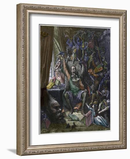 Don Quixote in His Study-Stefano Bianchetti-Framed Giclee Print