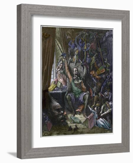 Don Quixote in His Study-Stefano Bianchetti-Framed Giclee Print