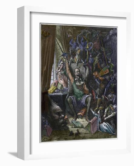 Don Quixote in His Study-Stefano Bianchetti-Framed Giclee Print