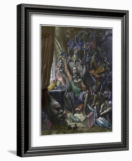 Don Quixote in His Study-Stefano Bianchetti-Framed Giclee Print