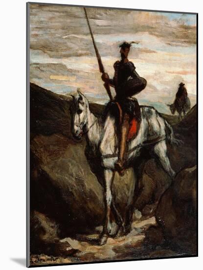 Don Quixote in the Mountains-Honoré Daumier-Mounted Giclee Print
