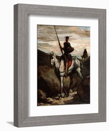 Don Quixote in the Mountains-Honoré Daumier-Framed Giclee Print