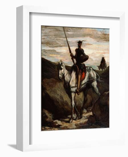 Don Quixote in the Mountains-Honoré Daumier-Framed Giclee Print