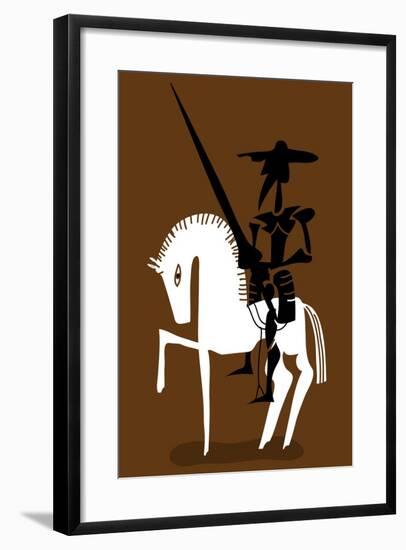 Don Quixote Knight and His Horse-Complot-Framed Art Print